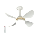 Maxbell Ceiling Fan with Light Mute Pendant Light for Kitchen Living Room Restaurant White Blades