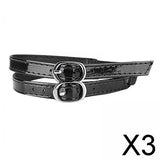 Maxbell 3xShoe Strap Holder with Buckle Shoelace Accessories Anti Loose for Women Lady mirror black