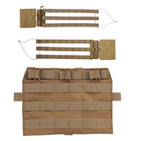 Maxbell Hunting Vest Front Pane Adults Nylon Buckles Hiking Portable Side Waist Belt khaki