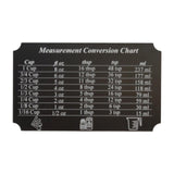 Maxbell Kitchen Conversion Chart to Read Liquids Baking Ingredients Measurement black S