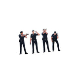 Maxbell 4Pcs 1/64 Diorama Figures Detective Officers for Dollhouse Accessories
