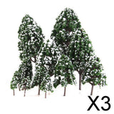 Maxbell 3x12pcs Dark Green Poplar Trees Model Train Snow Scenery 2.5-16 cm 1:500-1:50