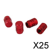 Maxbell 25x4x Aluminum Tire Wheel Rims Stem Air Valve Caps Tyre Cover Car Truck Red