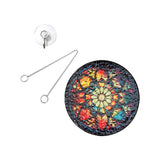 Maxbell Stained Glass Window Hanging Decor Floral Colorful for Door Home Living Room Style A