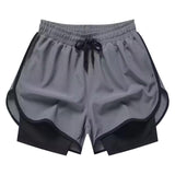 Maxbell Men's Workout Shorts Athletic Running Shorts for Football Beach Bodybuilding XL Gray