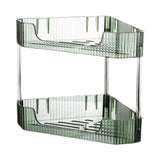 Maxbell 2 Layer Anti Slip Modern Sundries Organizer for Living Room Hotel Restaurant clear green