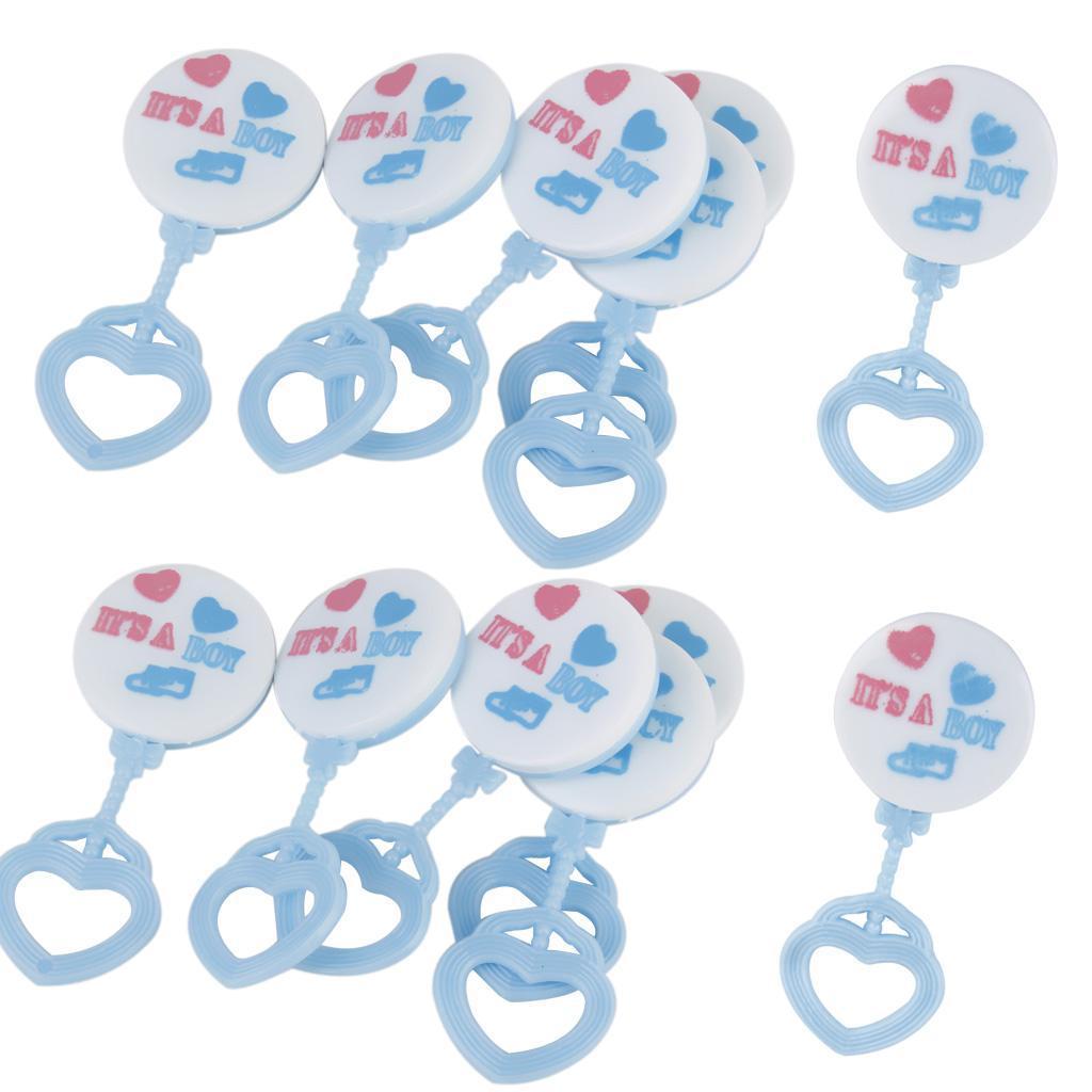 Maxbell Maxbell Cute Mini Rattles Charm Baby Shower Supplies Party Table Decoration Blue Pack Of 12PCS