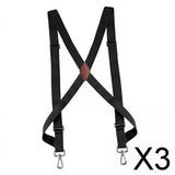 Maxbell 3xMens Womens Suspender X Shaped Elastic Straps Hook Suspenders Adjustable Black