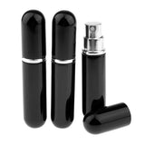 Maxbell Maxbell 3x 5ml Empty Glass Spray Bottle Pump Fine Mist Perfume Atomizer gloss black