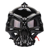 Maxbell Skull Motorcycle Helmet Impact Protection Half Helmet Breathable Bike Helmet M Glossy black