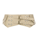 Maxbell Women Wide Belt Retro Design Exaggerated Casual Trendy Waist Belt for Ladies Skin Color