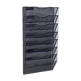 Maxbell 8 Pockets Wall File Holder Fashion Mail Paper Rack for Newspapers Mail files Black