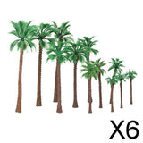 Maxbell 6x12pcs Layout Model Train Palm Trees Scale HO O N 6-11cm Model Scenery