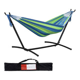 Maxbell Hammock Stand 6 Adjustable Holes 8.5ft Hammock Frame for Porch Outside Patio With blue hammock