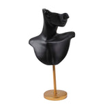 Maxbell Jewelry Mannequin Bust Jewelry Display Stand for Selling Retail Shop Black