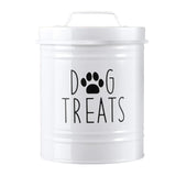 Maxbell Dog Food Storage Container Portable Sealing Sturdy Metal Handle 54oz Pet Jar white
