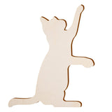 Maxbell 4 Pieces Cat Cutouts Blank Wooden Slices for Drawing DIY Projects Decoration