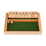 Maxbell Shut The Box Dice Game Travel 9 Numbers Single Player for Party Supplies Bar Wood Color