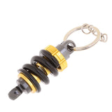 Maxbell 3xUniversal Metal Motorcycle Shock Absorber Shape Key Chain Ring - Black+Gold