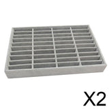 Maxbell 2xMen Women Bangle Bracelet Trays 40 Slot Compartment Box Showcase Gray
