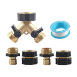 Maxbell Brass Garden Hose Splitter 2 Way Replace Y Connector 3/4 inch Hose Connector