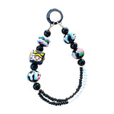 Maxbell Beaded Keychain Pendant Cute Keychain Wristlet for Women Gift Backpack Purse Black