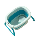 Maxbell Foldable Baby Bath Tub Freestanding Anti Slip Compact Bath Basin for Newborn Blue