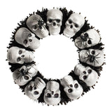Maxbell Halloween Skull Wreath Spooky 16.93inch for Front Door Indoor Outdoor Office