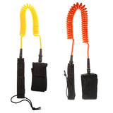 Maxbell 10ft Coiled SUP Surfboard Surfing Board Leash Double Swivel Yellow&Orange