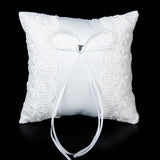 Maxbell White Lace Embellished Wedding Ring Pillow Cushion 15cmx15cm+1/12 Dollhouse Miniature Exterior Solid Wooden Door w/ Steeple Top+White Toss Garter With Ribbon - Wedding Party Supplies