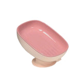 Self Draining Soap Dish Holder Sturdy Soap Tray for Balcony Bathroom Kitchen pink
