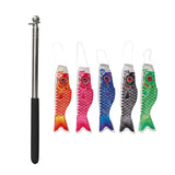 Maxbell 5 Pieces Japanese Carp Flags Garden Fish Flags for Patio Restaurant Backyard