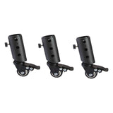 Maxbell 3Pcs Speaker Stand Metal Swivel Casters Smooth for 35mm Pipe Diameter Studio mute wheels