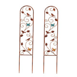 2 Pieces Metal Garden Trellis Fence Trellis for Vegetable Wall Brackets Lawn