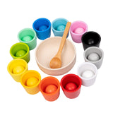 Maxbell Rainbow Balls in Cups Montessori Toy Kids Preschool Sensory Toys Sorter Game 12 color