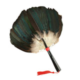 Maxbell Maxbell Ancient Chinese Zhuge Liang Feather Fan Decor Men for Festival Dance Holiday Style C