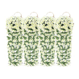 Maxbell 4x Artificial Hanging Flowers Fake Hanging Plants for Courtyard Porch Garden White