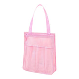Maxbell Portable Mesh Shower Tote Bag Bathroom Organizer for Camp Women/Men Bathroom Pink