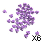 Maxbell 6x500x 8mm Heart Rhinestone Flatback Embellishment Wedding Decor Purple