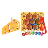 Maxbell Wooden Montessori Toys - Cheese Maze & Bee Box, Kids Practical Life Toys