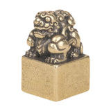 Maxbell Pixiu Statue Seal Stamp Vintage Animal Sculpture for Desk Bookshelf New Year