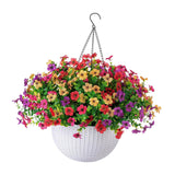 Maxbell Faux Hanging Plants Flowers Basket Elegant Realistic for Summer Outside Yard Style A