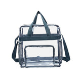 Maxbell 2xPVC Tote Durable Purse Clear Bags Stadium for Camping Sports Events Shopping Gray