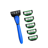 Maxbell 7 Layer Blade Razor Comfort Portable Men Shaver for Father Boys Gift for Men Blue