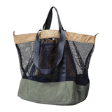 Maxbell Mesh Beach Bag Casual for Women Shoulder Bag for Vacation Essentials Outdoor Gray Green