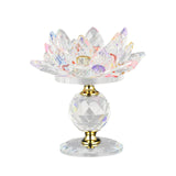 Glass Lotus Tealight Candle Holder Candlestick for Home Party Decoration Colorful