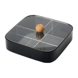 Maxbell Divided Serving Box with Lid Dried Fruits Platter for Chinese New Year Candy Black