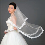 Maxbell Charming Elegant Wedding Bridal Veil with Flower Edge