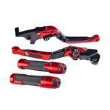 Maxbell Motorcycle Clutch Brake Levers Set Stable Performance Easily Install Folding Red