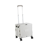 Maxbell Foldable Shopping Cart with Cover Luggage Trolley for Office Camping Laundry Grey